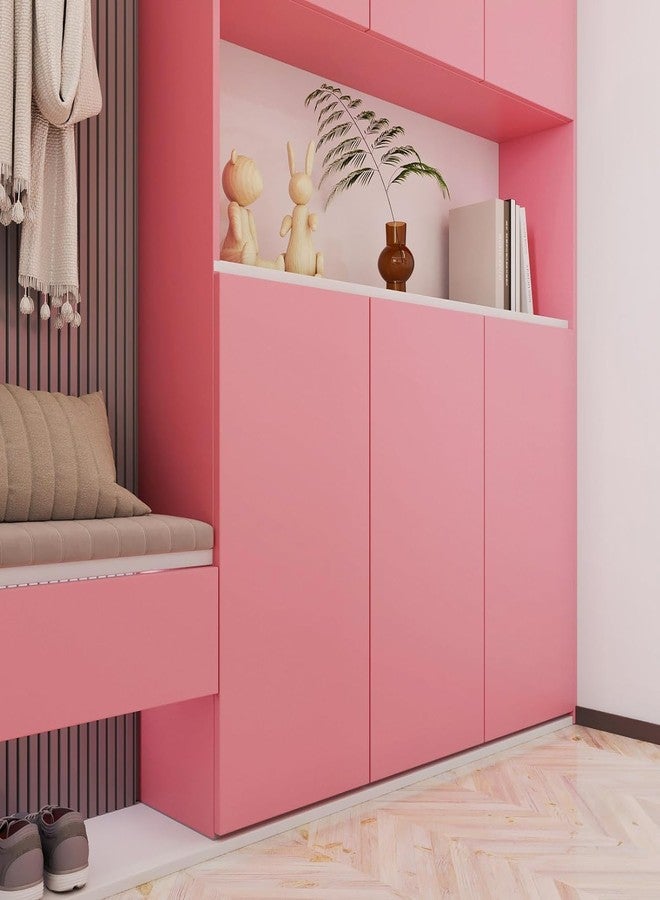 HOMSUN ورق جدران هومسون الوردي ذاتي اللصق، ورق لاصق صلب قابل للإزالة، مناسب لخزائن غرف نوم الفتيات (24 × 60 بوصة، وردي مطفي) - Image 3